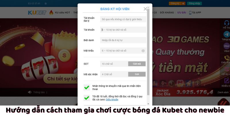 Hướng dẫn cách tham gia chơi cược bóng đá Kubet cho newbie